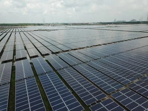 Large scale solar farm Stock Photos