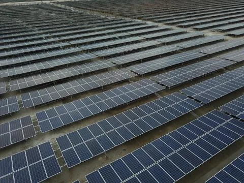 Large scale solar farm Stock Photos