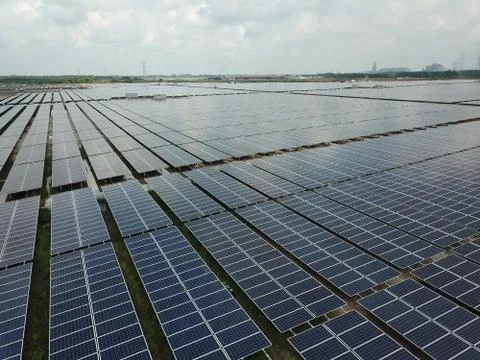 Large scale solar farm Stock Photos