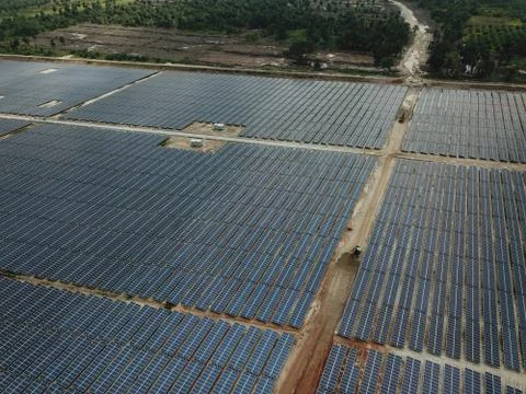 Large scale solar farm Stock Photos
