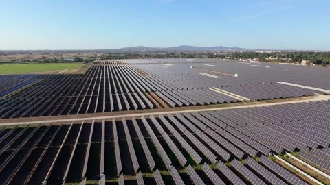 Large-scale solar panel installation captured from above Video stock 346065069