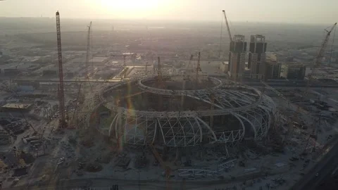 Large Scale Stadium Development in Al Khobar Stock Footage 334572416