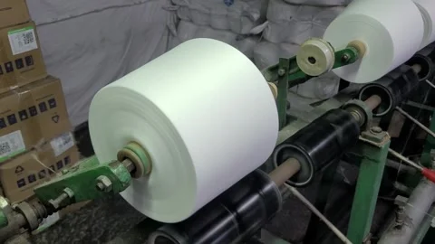 Large-Scale Textile Winding Machine Spinning White Yarn Spools 库存影片 337546460