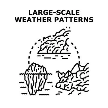 Large scale weather patterns shaping global climate Stock Illustration