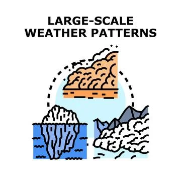 Large scale weather patterns shaping global climate Stock Illustration
