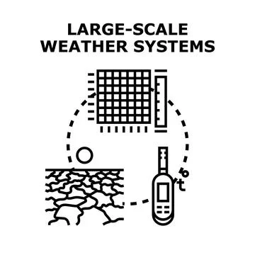 Large scale weather systems forecasting global climate Stock Illustration