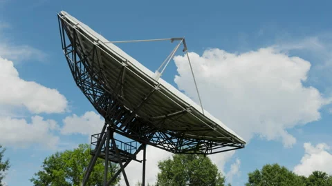 Large Science and Space Satellite Dish Time Lapse Stock Footage 136049565