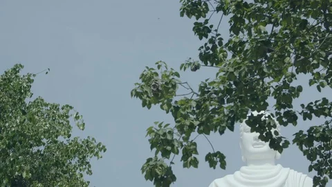 Large sculpture of a Buddha Stock Footage 73504794