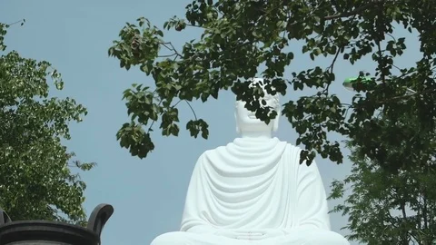 Large sculpture of a Buddha Video stock 73528265