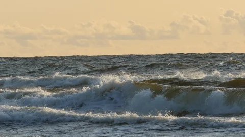 Large Sea waves during storm Stock-Footage 116055795