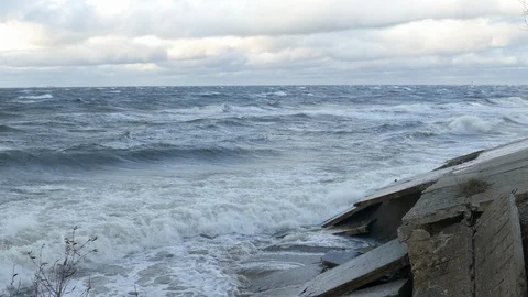Large Sea waves during storm Stock-Footage 120647727