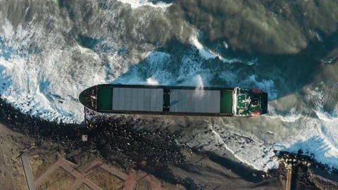 A large seagoing vessel dry cargo. Stock Footage 170744152