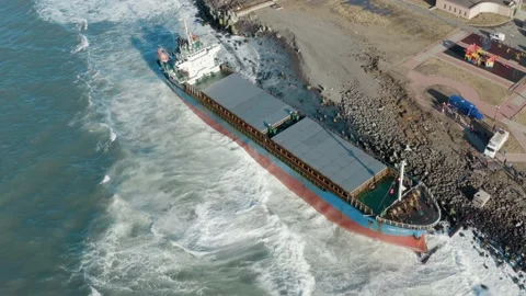 A large seagoing vessel dry cargo. Stock Footage 170749356