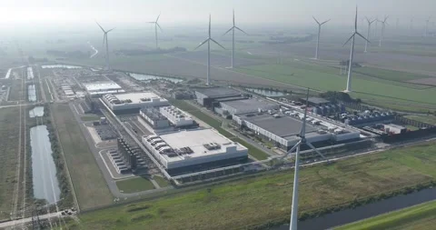 Large search engines company data center in the Eemshaven, Groningen, The Stock Footage 288508944