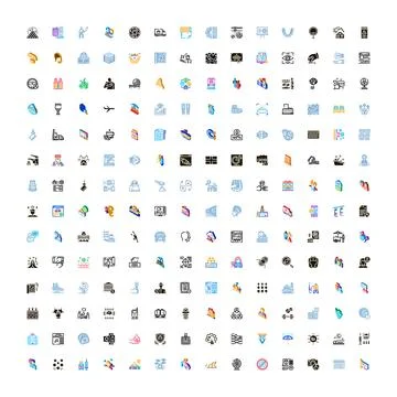 Large set collection of varied icon vectors Illustrazione stock