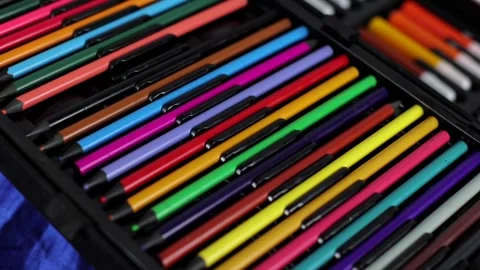 A large set of colored pencils. Stock Footage 301290482