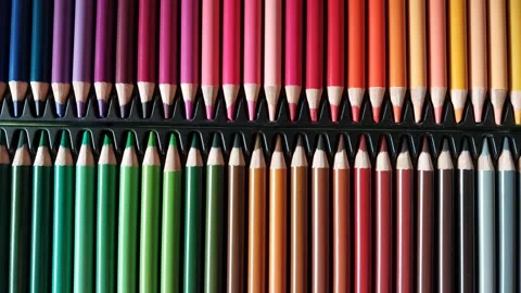 A large set of colored pencils. Stock Footage 302297371