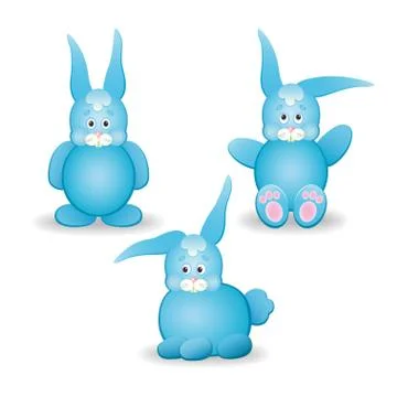 Large set of different rabbits Stock Illustration