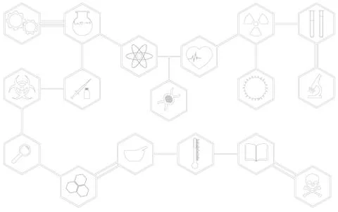 Large set of different science icons Stock Illustration