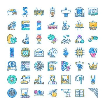 Large set of diverse doodle chalk icons 스톡 일러스트
