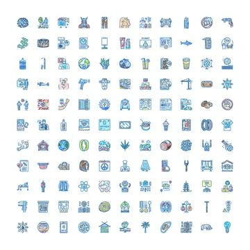 Large set of diverse hand drawn doodle icons Stock Illustration