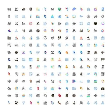 Large set of diverse icons for web design and applications Stock-Illustration