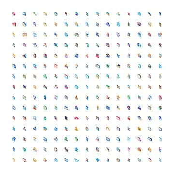 Large set of diverse isometric vector icons Stock Illustration