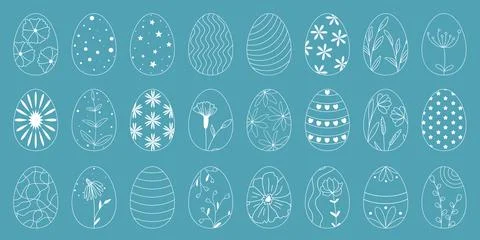 Large set of Easter eggs 스톡 일러스트