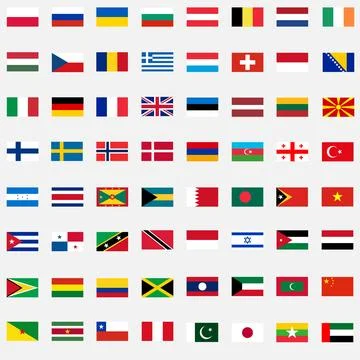 A large set of flags. Flat design, vector illustration, vector. イラスト素材