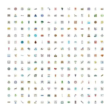 Large set of flat vector icons for web graphics イラスト素材
