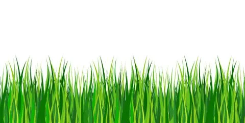 Large set of fresh green spring grass borders in lengths and densities for us Stock Illustration