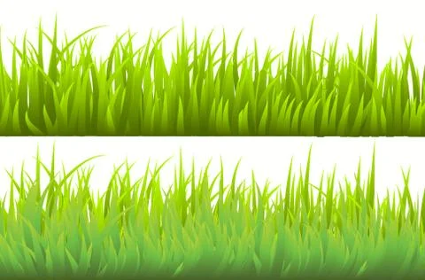 Large set of fresh green spring grass borders in lengths and densities for us Stock Illustration