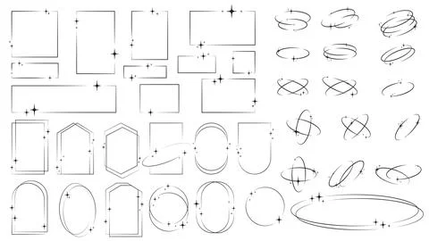 Large set of glitter design elements Stockillustratie