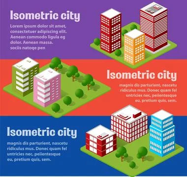 A large set of isometric urban objects Stock Illustration