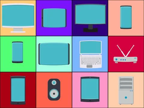 A large set of items of construction tool icons for home repair screwdrivers, Illustrazione stock