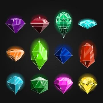 Large set of jewels Stock Illustration