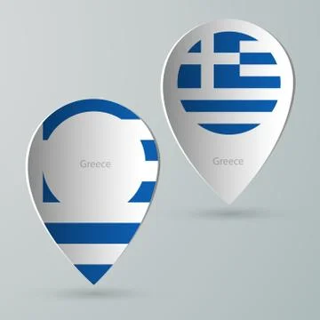 Large set of paper map marker in two types Stock Illustration