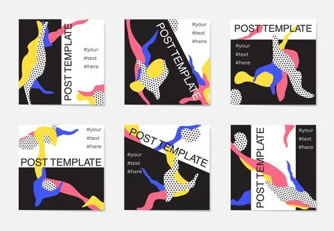 A large set of social media post templates. For personal and business account Stock Illustration