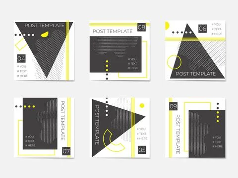 A large set for social media post templates. For personal and business accoun Stock Illustration