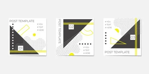A large set for social media post templates. For personal and business accoun Illustrazione stock