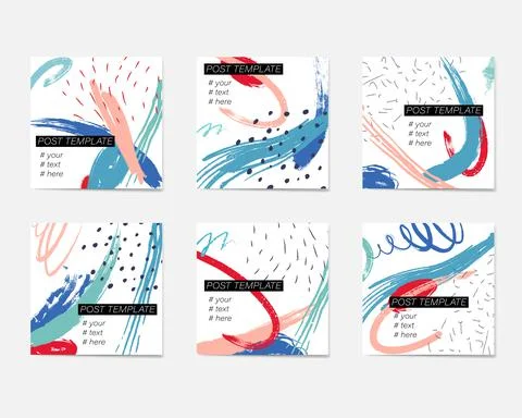 A large set for social media post templates. For personal and business accoun イラスト素材