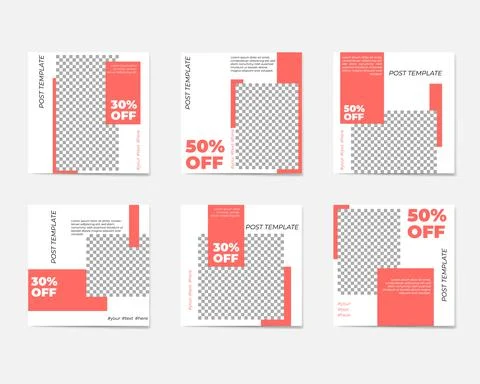A large set for social media post templates. For personal and business accoun Stock Illustration