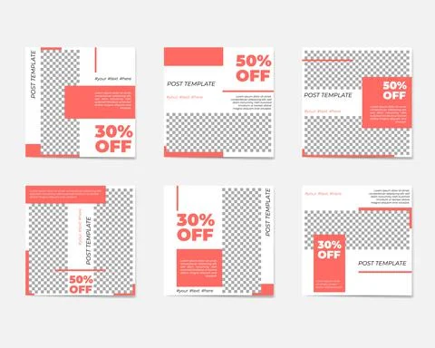 A large set for social media post templates. For personal and business accoun Illustrazione stock