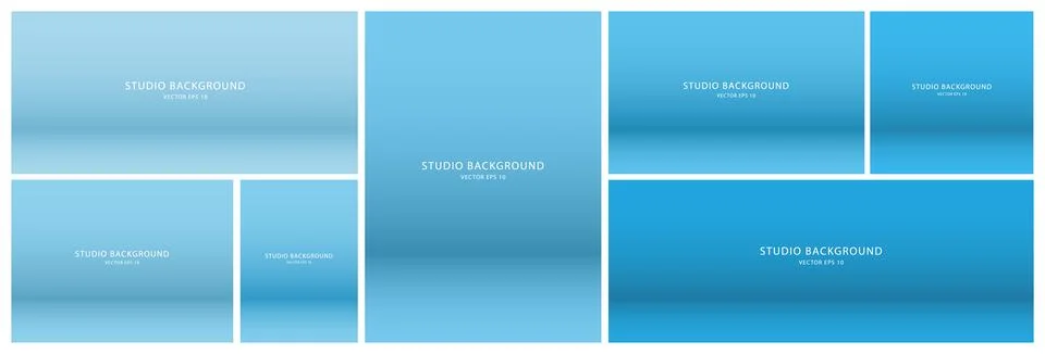 A large set of stage showcases, demonstration of products. Minimalist blue Illustrazione stock