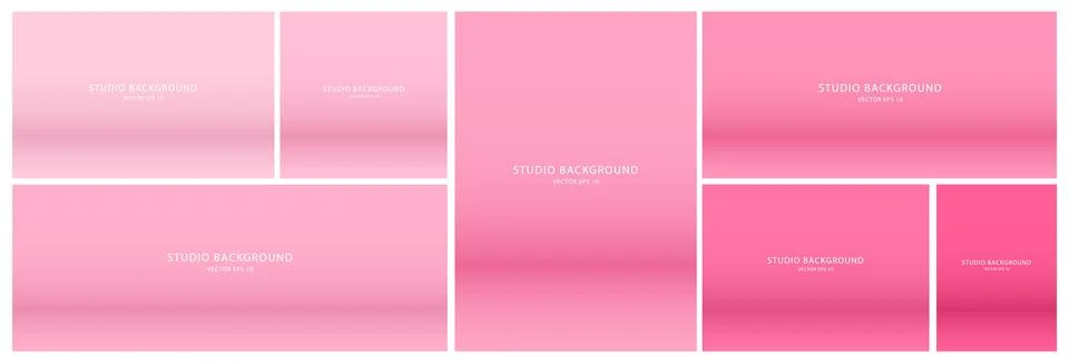 A large set of stage showcases for presentation, stage layouts. Illustrazione stock