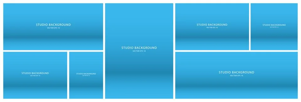 A large set of stage showcases for presentation, stage layouts. Illustrazione stock