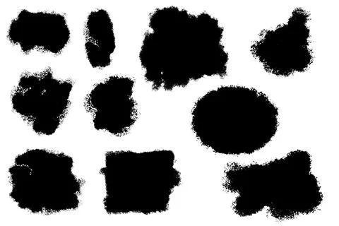 Large set of textured spots. Vector set Stock Illustration