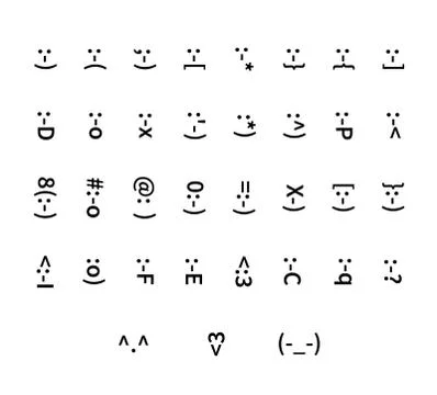 Large set of typography smiley icons Stock Illustration