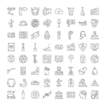 Large set of various linear icons illustrating diverse concepts イラスト素材