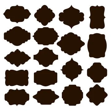 Large Set of Vector Black Silhouette Frames and Ornate Classical 스톡 일러스트